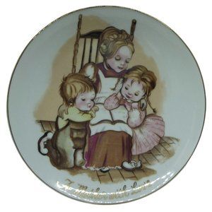 To Mother With Love Collectors Plate gift Mom reading son daughter rocking chair